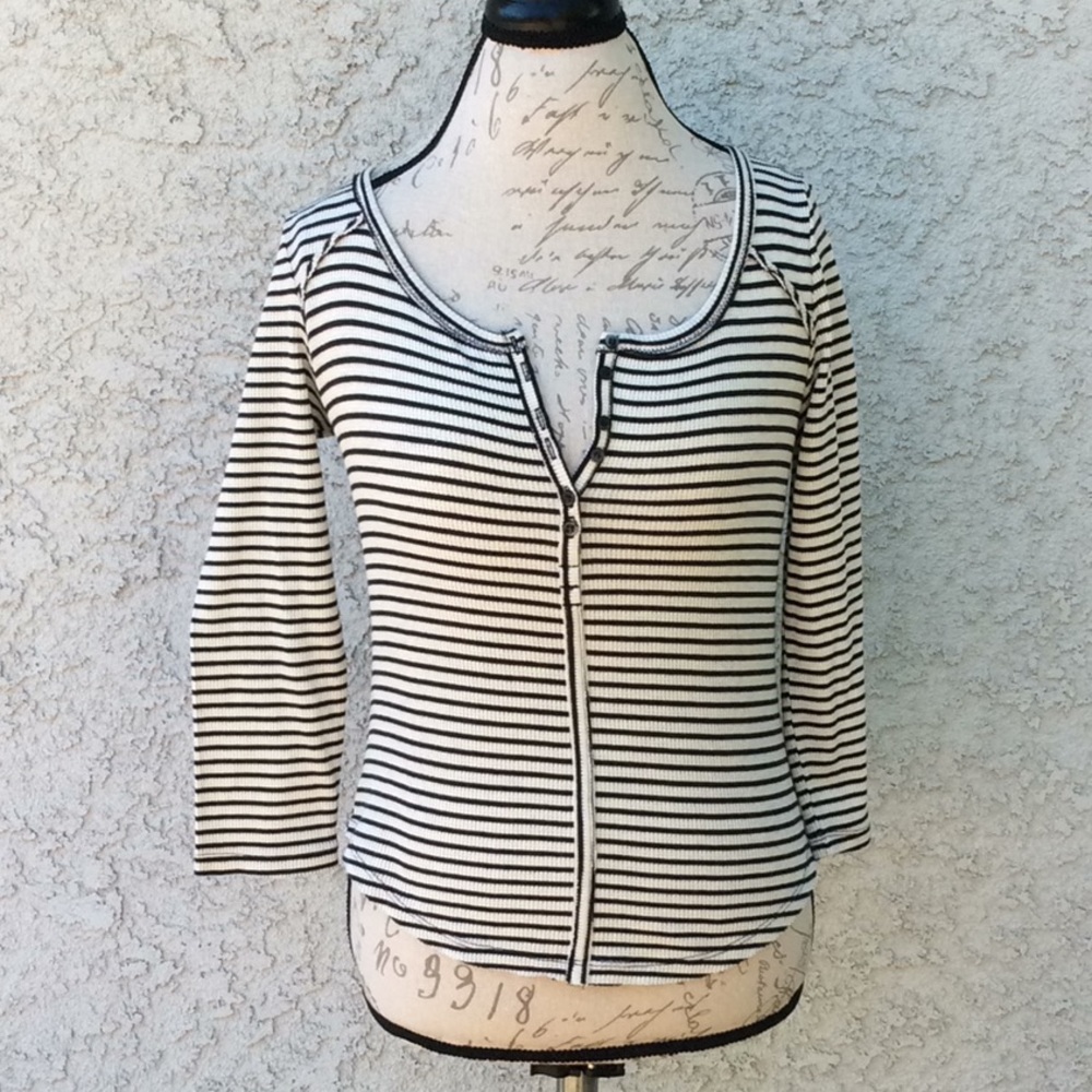 We the Free People Striped Button Cropped Shirt 👚